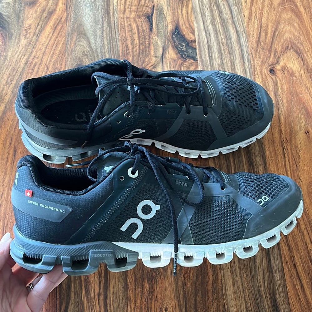 On Running Men's Black Running Shoes with White Sole